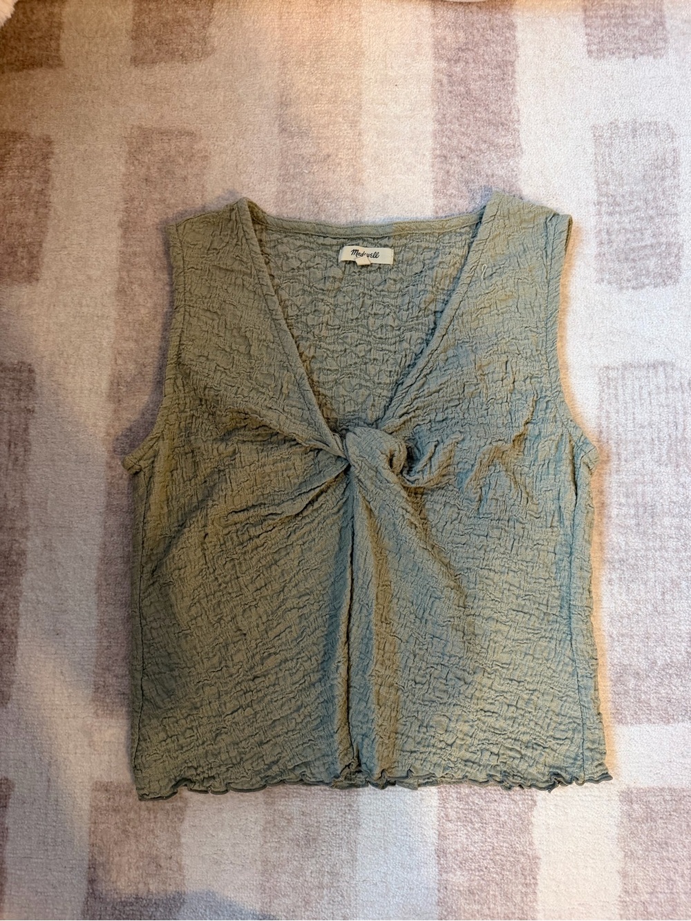 Madewell Olive Green Sleeveless Twist-Front Tank